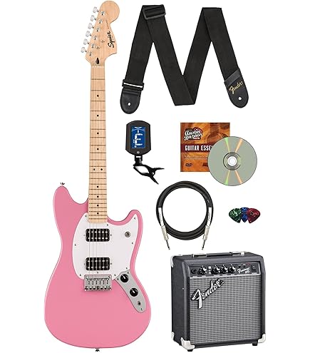 Amazon.com: Squier Sonic Mustang Electric Guitar 2-Color Sunburst